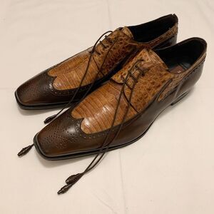 MEZLAN Sz 14 M Genuine Crocodile Leather Oxfords Dress Shoes
